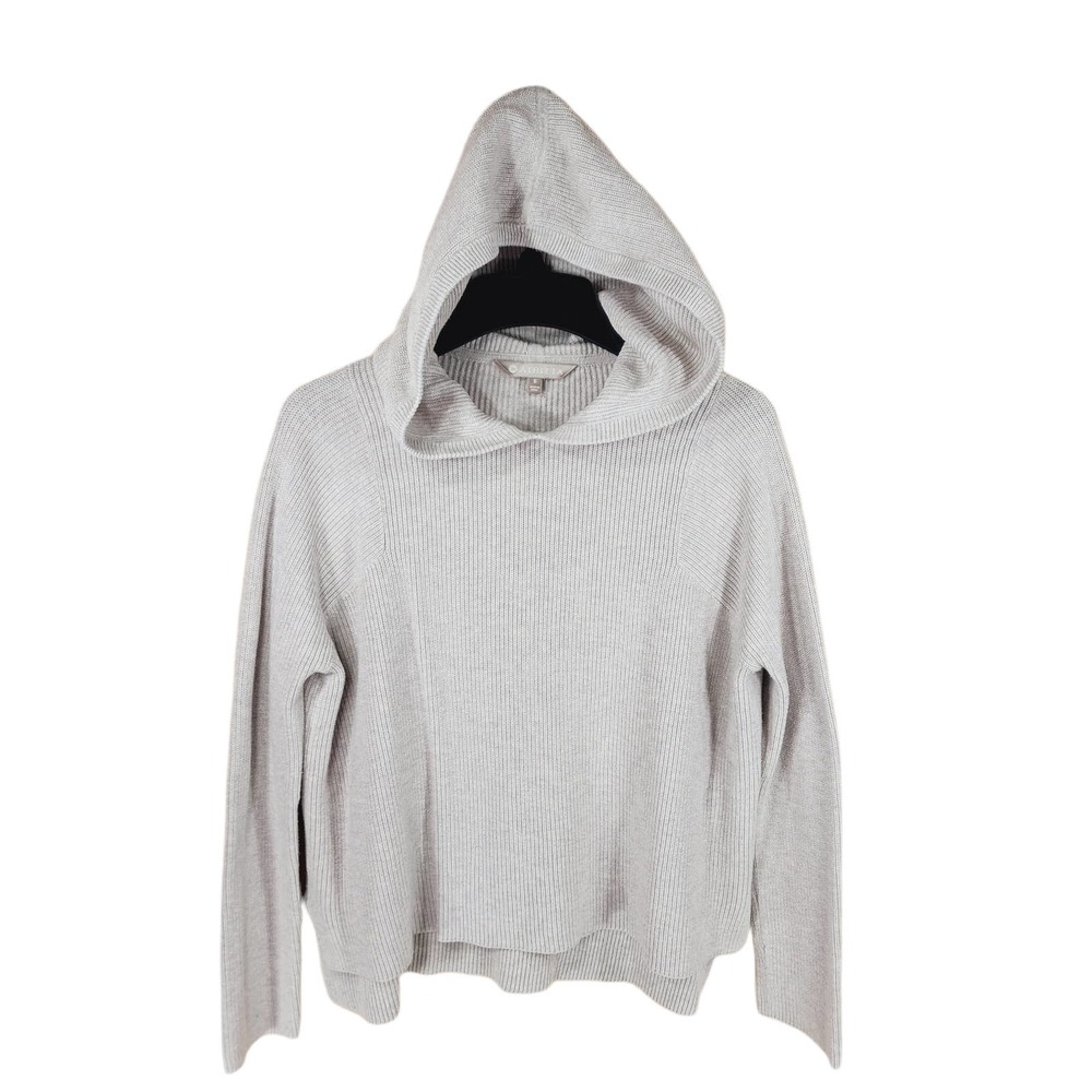 Athleta Sweater Hoodie Women S Oatmeal Beige Pullover Pima Cotton Silk Oversized